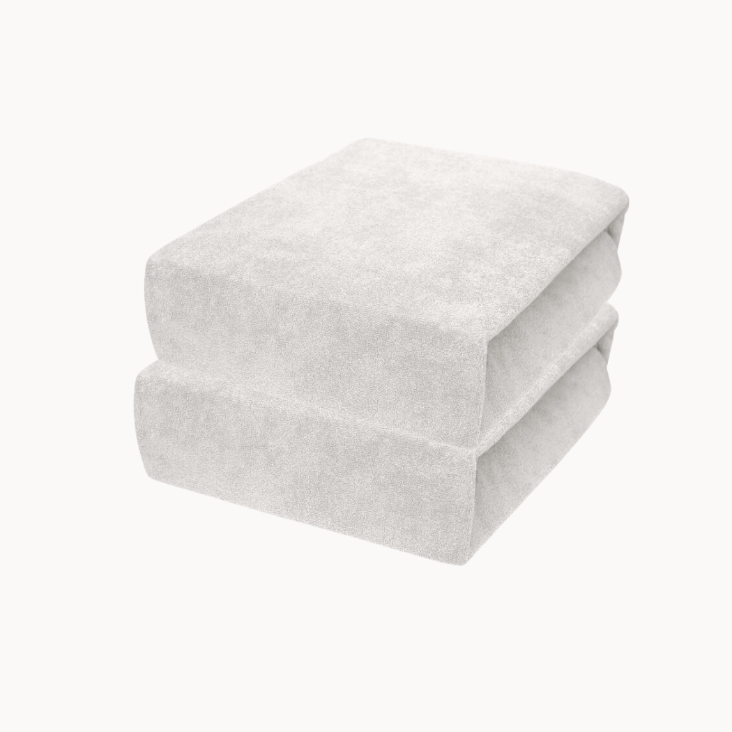 Drap-housse pour matelas velours blanc pur, lot de 2