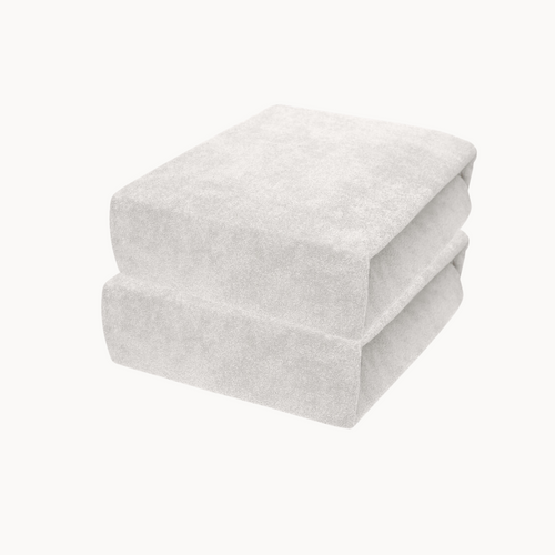 Drap-housse pour matelas velours blanc pur, lot de 2