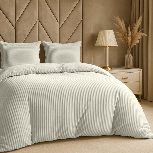 Housse de couette Teddy Rib Offwhite