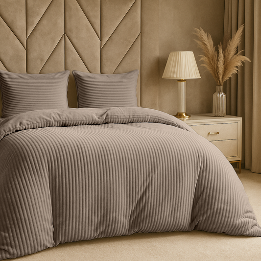 Housse de couette Teddy Rib Café Glacé