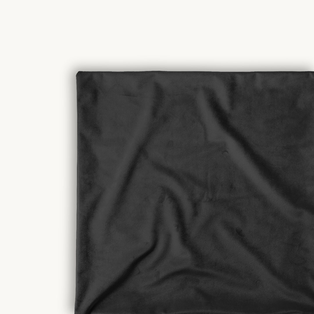 Parure housse de couette - Velours/Velours Noir Obsidienne