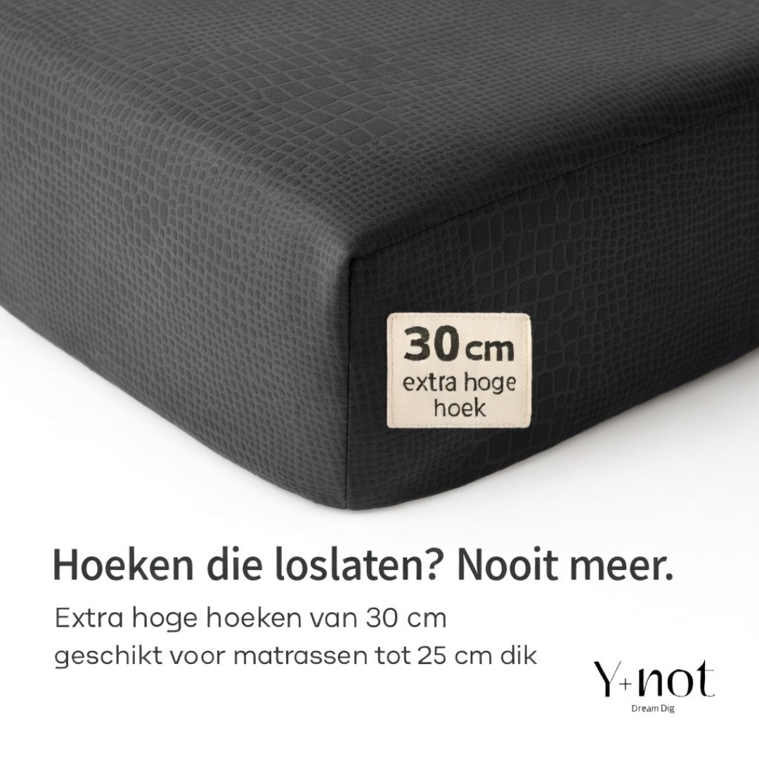 Matras Hoeslaken Velvet  Snake Skin - Jet Black