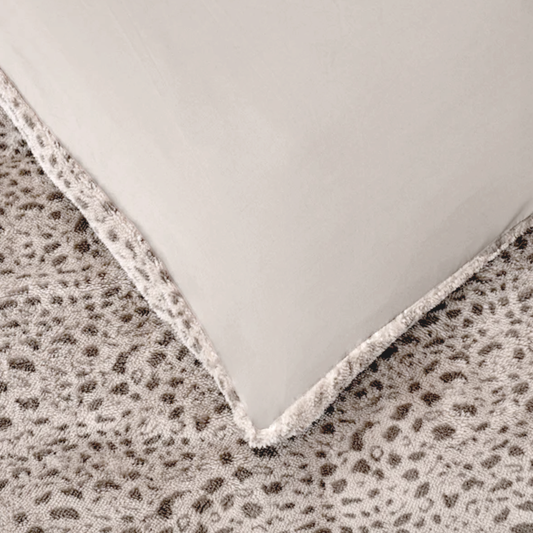 Housse de couette Teddy Fluffy Tigre Taupe