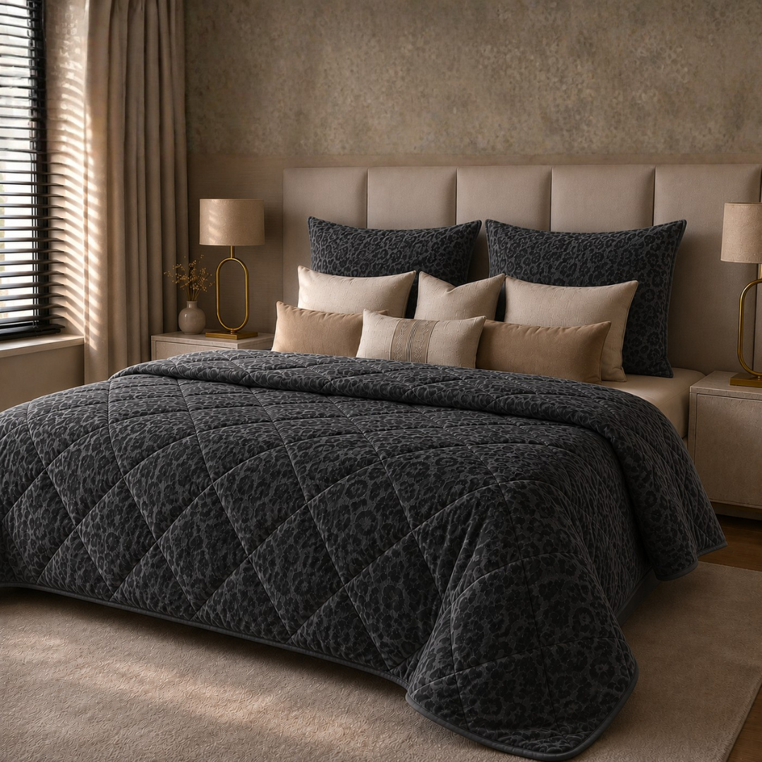 2 zomerdekbedden + 4 slopen | Velvet Panther Skin 240x200