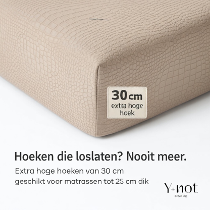 Matras Hoeslaken Velvet  Snake Skin - Desert Taupe