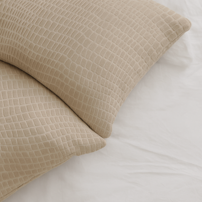 Kussenslopen Velvet Snake Skin Desert Taupe 60x70 cm 2-pack