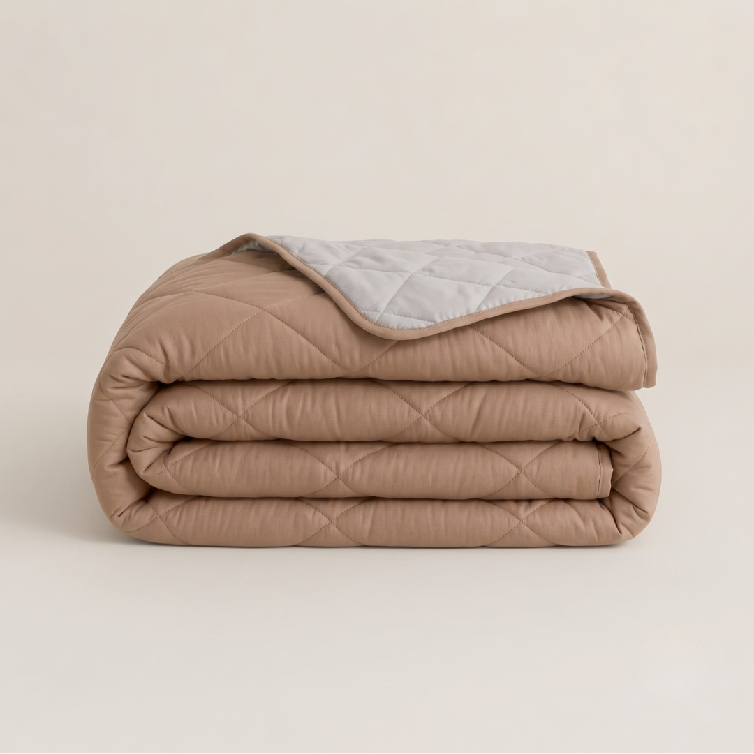 Cooling Comfort Bundel | 1 zomerdekbed + 2 slopen + 2 Cooling Hoofdkussens | Taupe 200x200