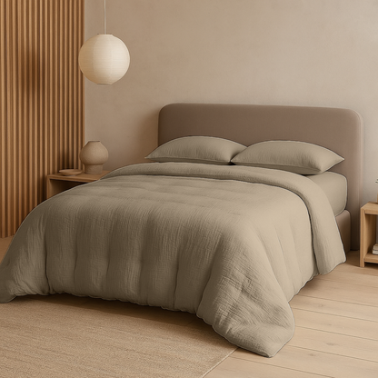 Kussenslopen Micro Mousseline Taupe 60x70cm 2-Pack