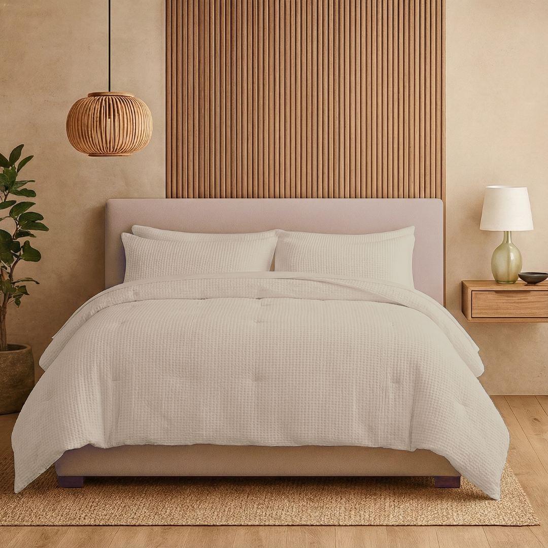 Kussenslopen Waffle Sand 60x70cm 2-Pack