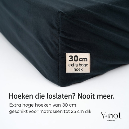 Drap-housse pour matelas velours noir obsidienne