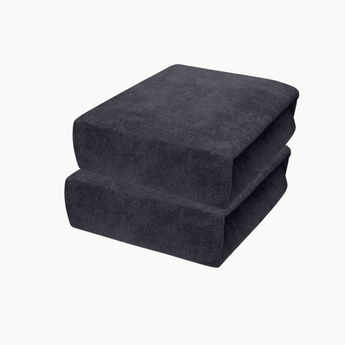 Drap-housse pour matelas en velours Earl Grey, paquet de 2
