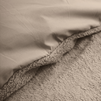 Ensemble housse de couette Teddy Café Glacé Taupe
