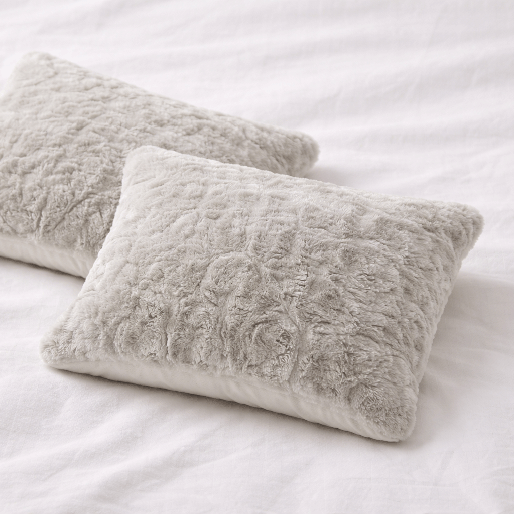 YNOT Cloud Pom Pom Fur Greige kussenslopen 60x70cm 2-Pack