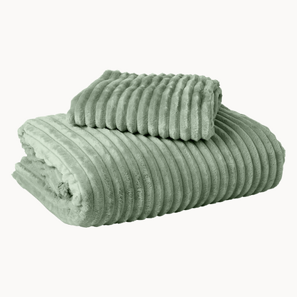 Housse de couette Teddy Rib Vert Jade