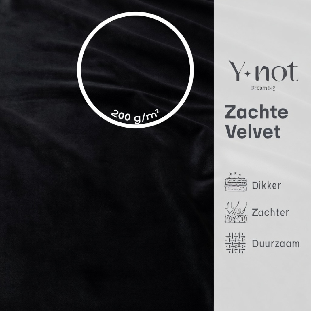 Drap-housse pour matelas velours noir obsidienne