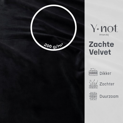 Drap-housse pour matelas velours noir obsidienne