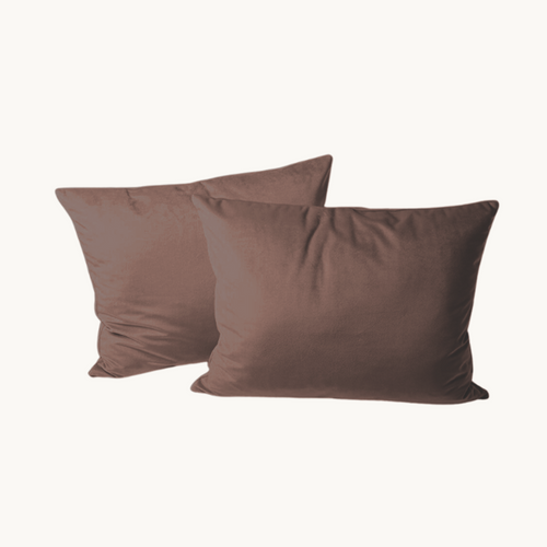 Kussenslopen Velvet Coffee Brown 60x70 cm 2-pack