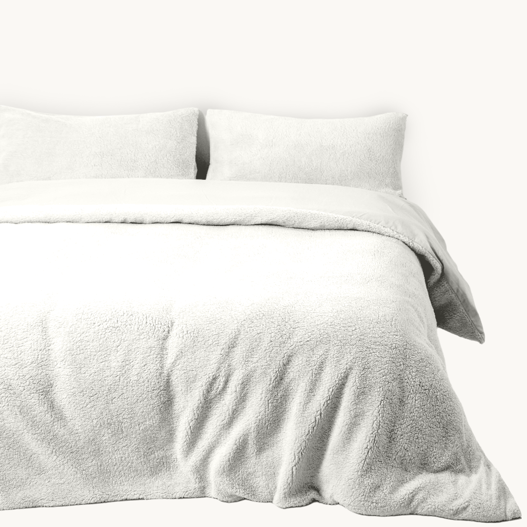Parure housse de couette Teddy Sleep on Clouds Blanc