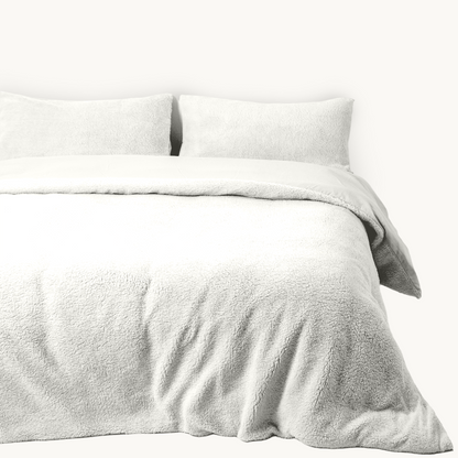 Parure housse de couette Teddy Sleep on Clouds Blanc