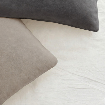 YNOT Signature Jersey Kussenslopen Fleece Taupe/Antra 60x70 cm 2-pack