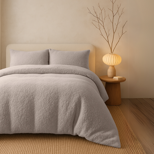 Dekbedovertrek set Teddy Katoen Earthy Taupe