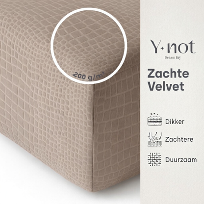 Matras Hoeslaken Velvet  Snake Skin - Desert Taupe