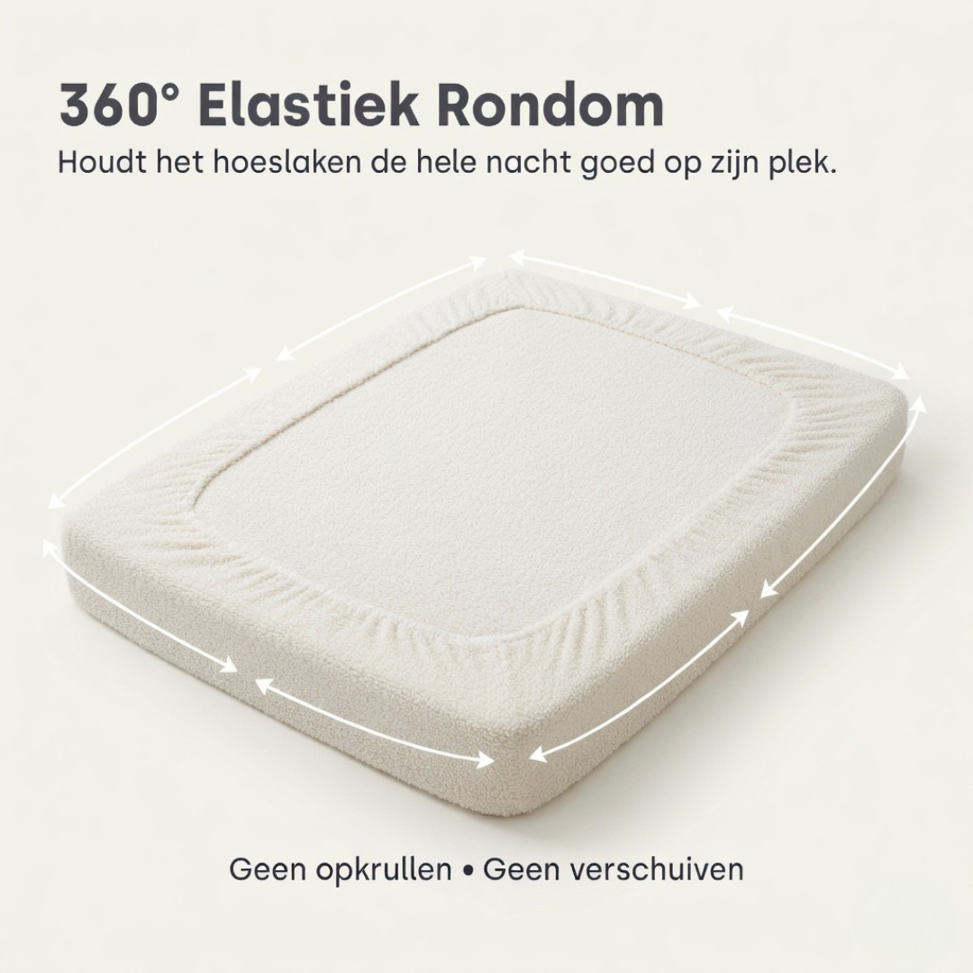 Matras Hoeslaken Teddy - Cappuccino White