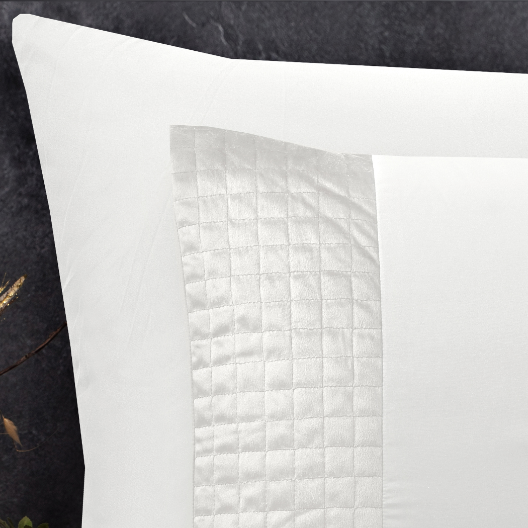 Parure housse de couette Velours/Bordure Velours Blanc