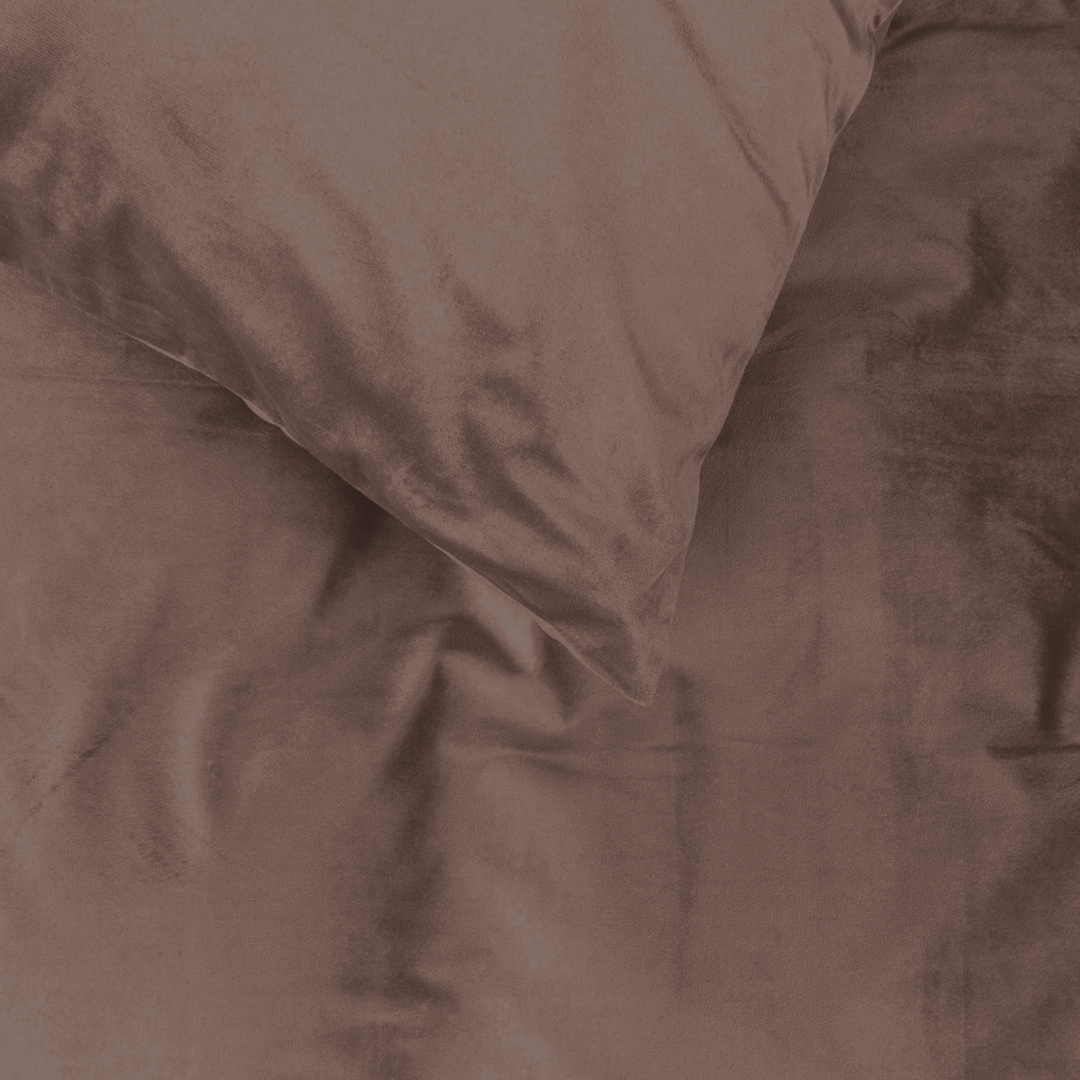 Kussenslopen Velvet Coffee Brown 60x70 cm 2-pack