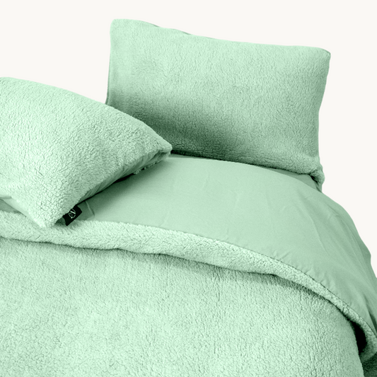 Dekbedovertrek set Teddy Matcha Tea Groen