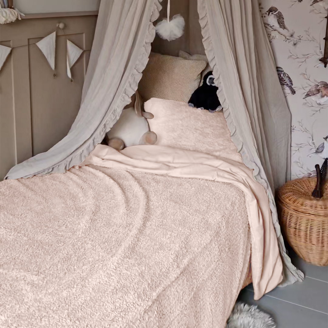 Ensemble housse de couette Teddy Kids Hug Me Rose Poudré