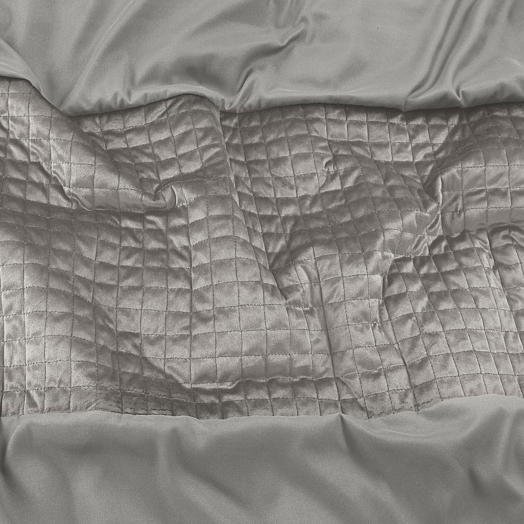 Parure housse de couette Velours/Bordure Velours Gris Sable
