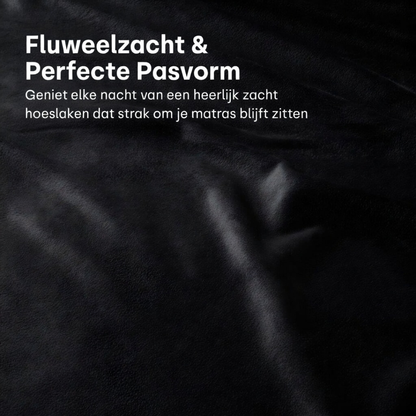 Drap-housse pour matelas velours noir obsidienne