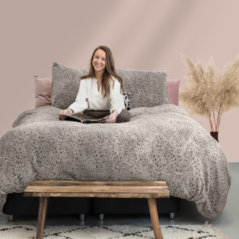 Housse de couette Teddy Fluffy Tigre Taupe
