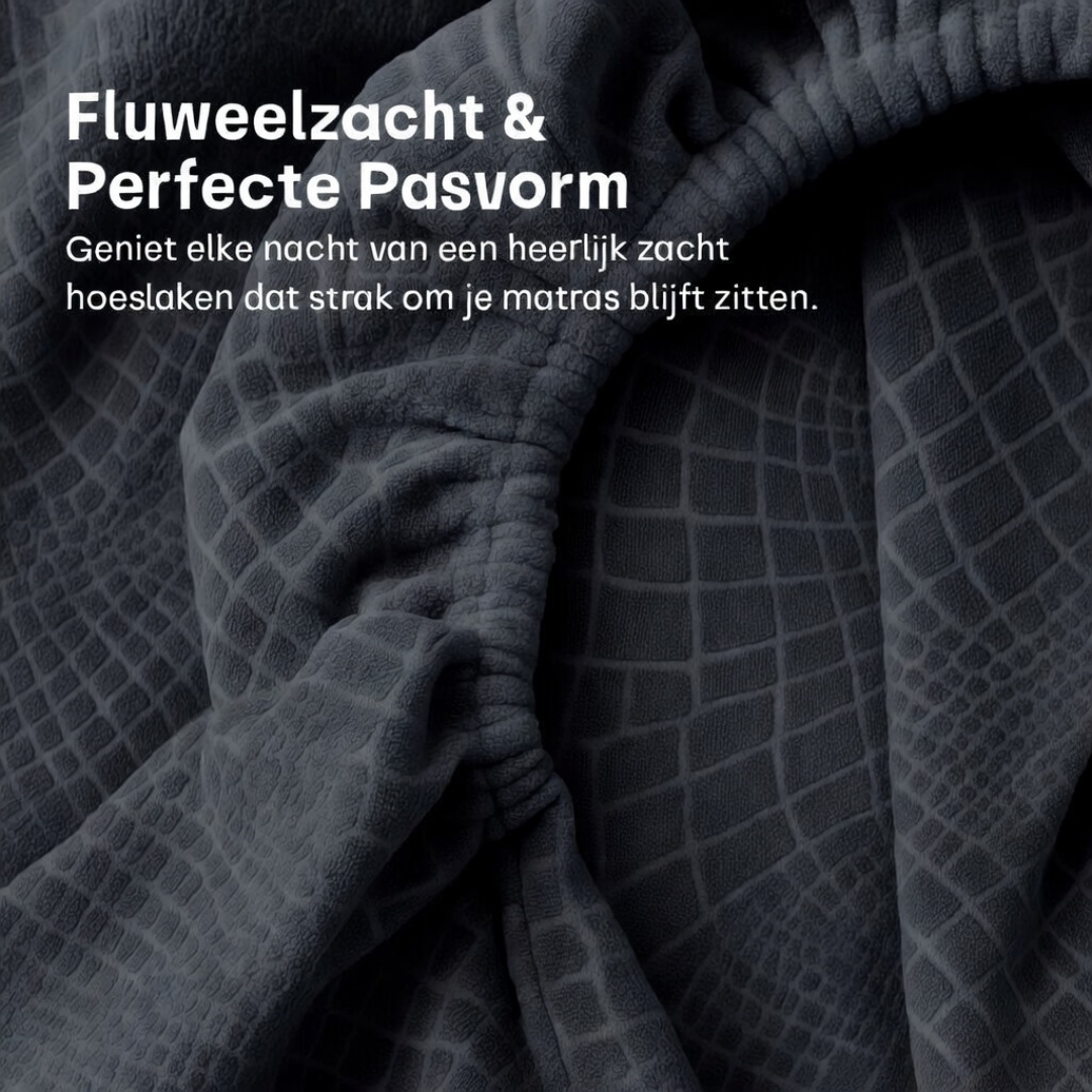 Matras Hoeslaken Velvet  Snake Skin - Jet Black