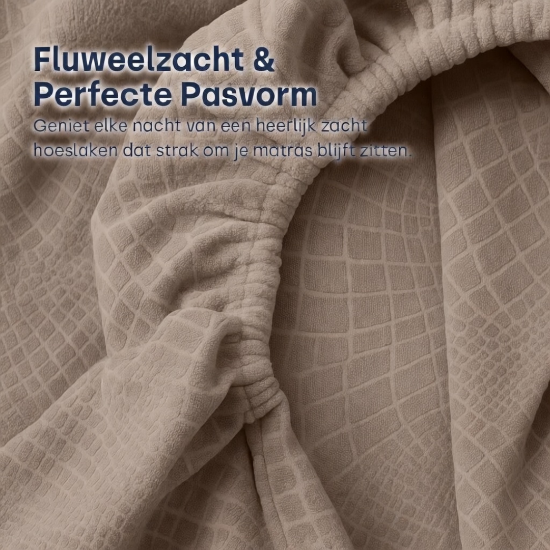 Matras Hoeslaken Velvet  Snake Skin - Desert Taupe
