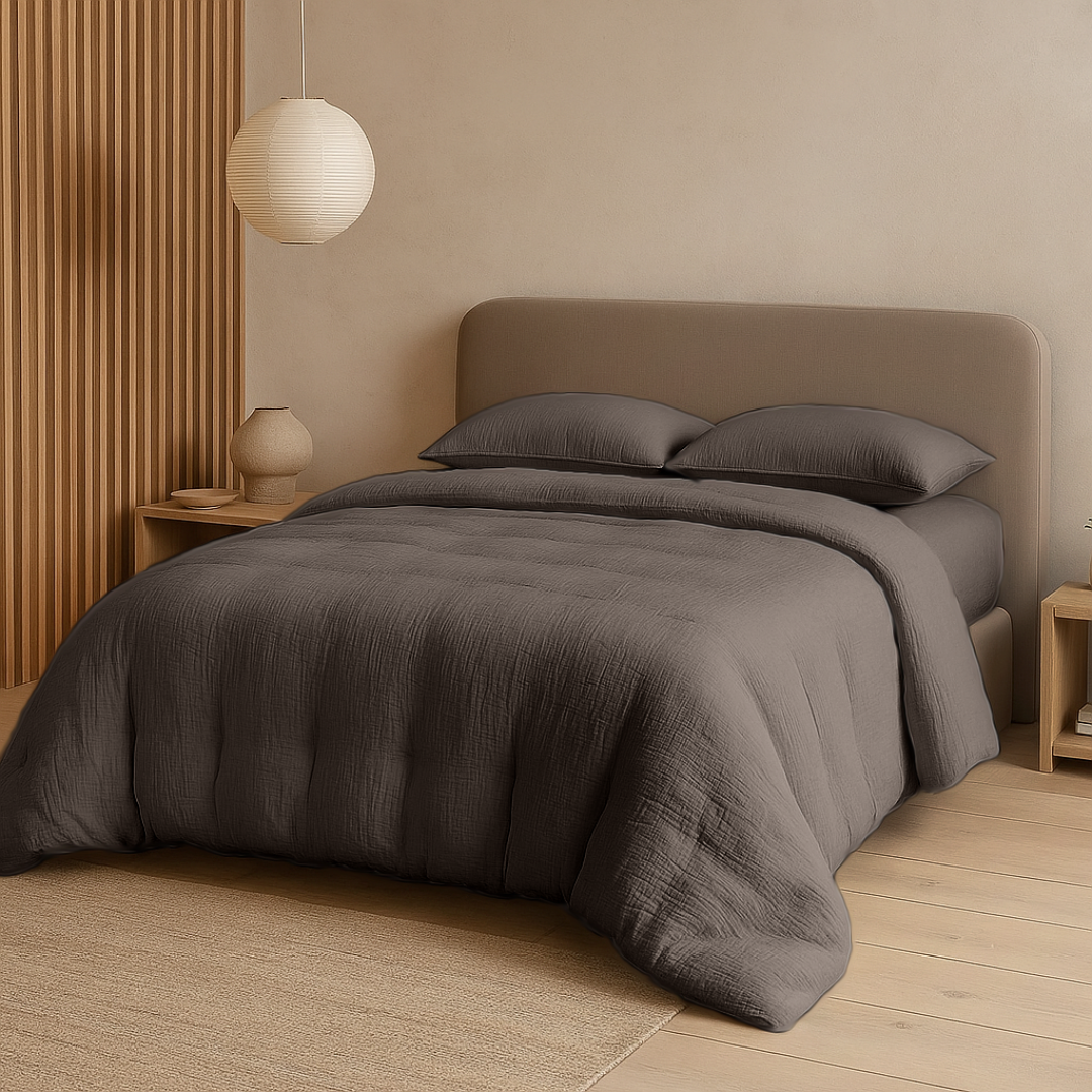 Kussenslopen Micro Mousseline Choclate Brown 60x70cm 2-Pack