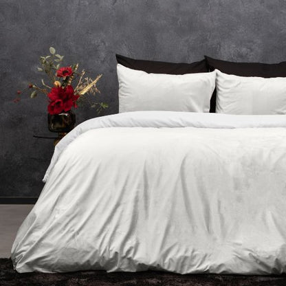 Parure housse de couette - Velours/Velours Porcelaine Blanc