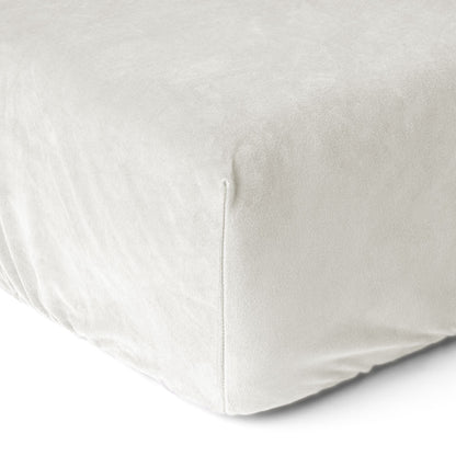 Drap-housse pour matelas velours blanc perle