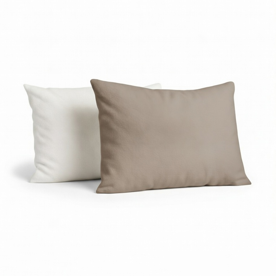 YNOT Signature Jersey Kussenslopen Fleece Taupe/Creme 60x70 cm 2-pack