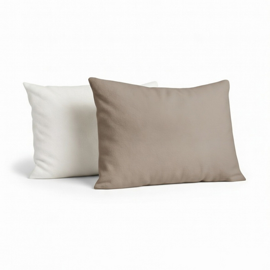 Y-NOT Signature Jersey Kussenslopen Fleece Taupe/Creme 60x70 cm 2-pack