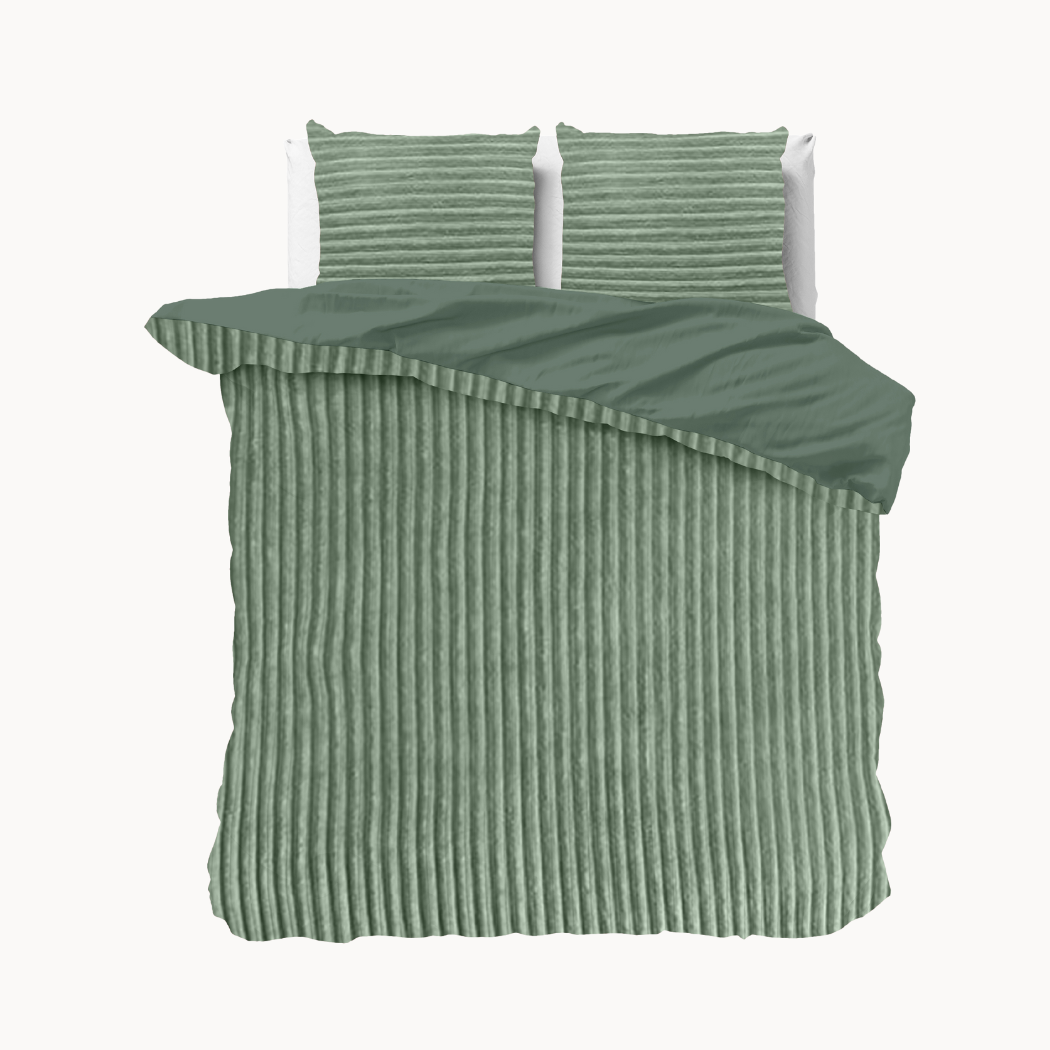 Housse de couette Teddy Rib Vert Jade