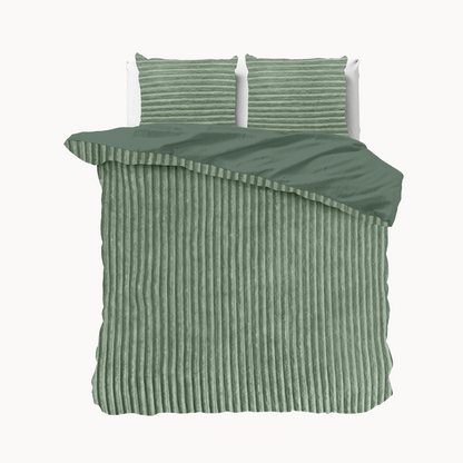 Housse de couette Teddy Rib Vert Jade