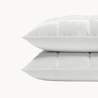 Kussenslopen Vol & Gevoerd Velvet Pearl White  2-Pack 60x70 cm