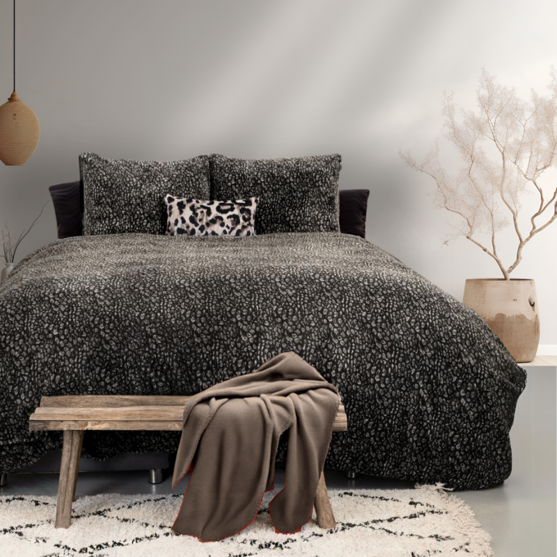 Housse de couette Teddy Fluffy Tigre Noir