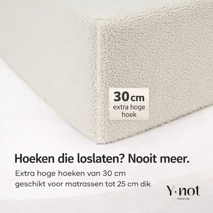 Matras Hoeslaken Teddy - Cappuccino White