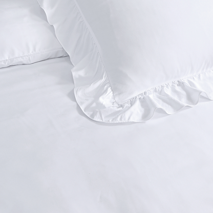 Dekbedovertrek Mat Satijn™ Ruffle/ Ruche Wit