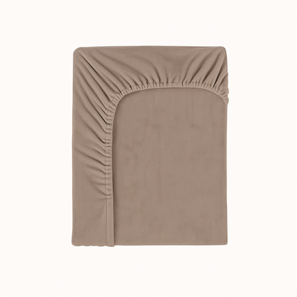 Drap-housse pour matelas velours beige taupe