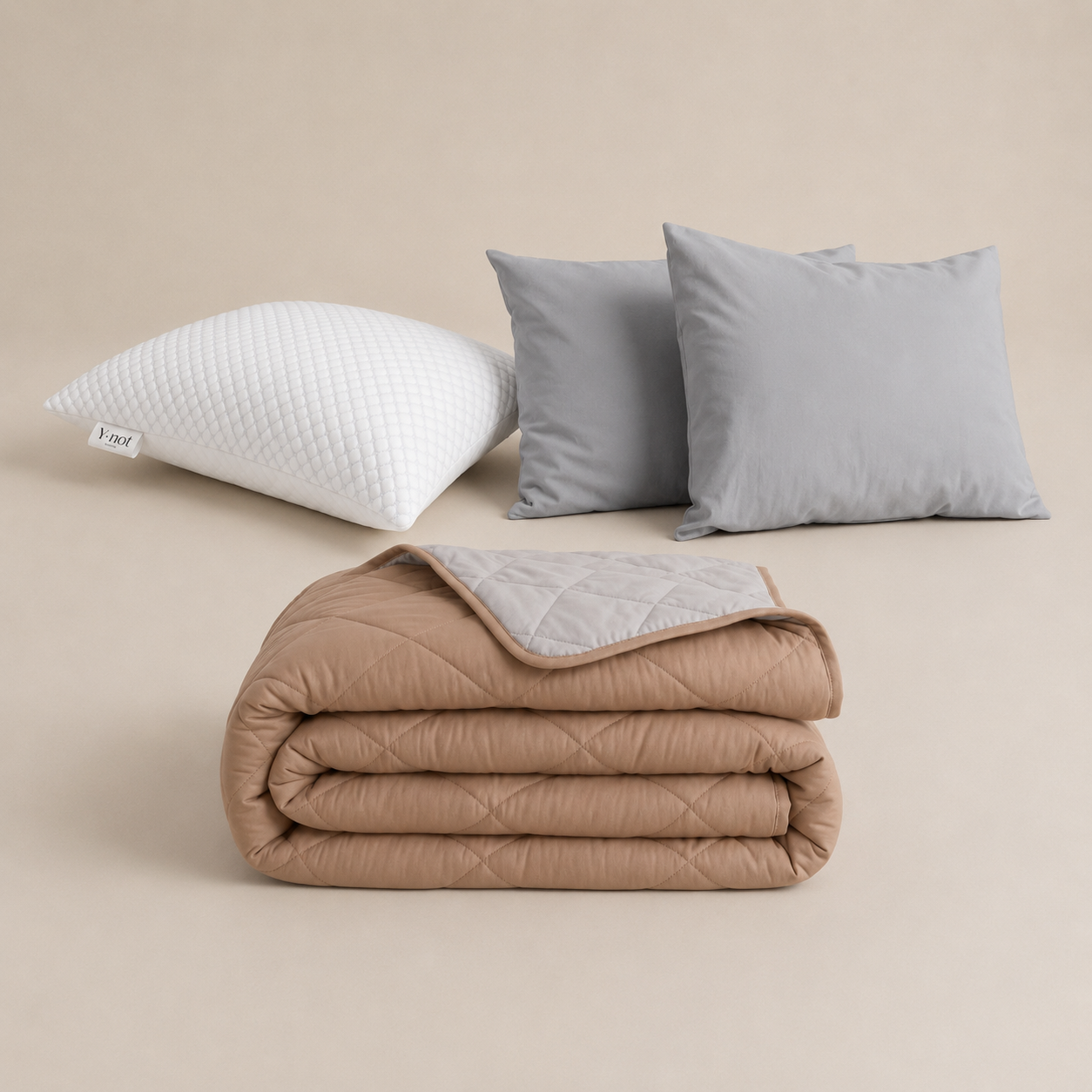 Cooling Comfort Bundel | 1 zomerdekbed + 2 slopen + 1 Cooling Hoofdkussens | Taupe