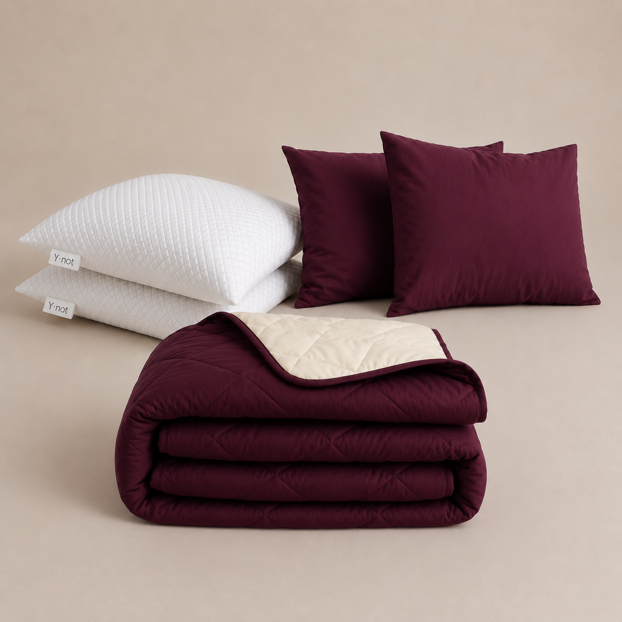 Cooling Comfort Bundel | 1 zomerdekbed + 2 slopen + 2 Cooling Hoofdkussens | Plum 240x200